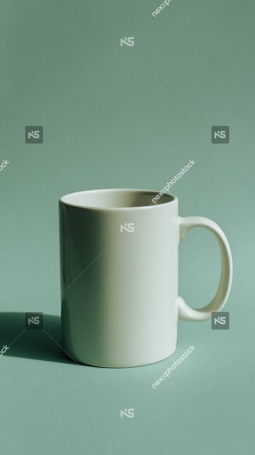 A White Coffee Mug Is Placed On A Table 2 — Stock Photo