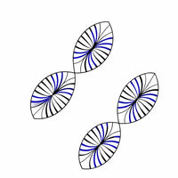 Three Spirals With Blue And White Coloring — Stock Vector