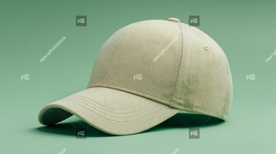 Tan Baseball Cap With Gold Logo — Stock Photo