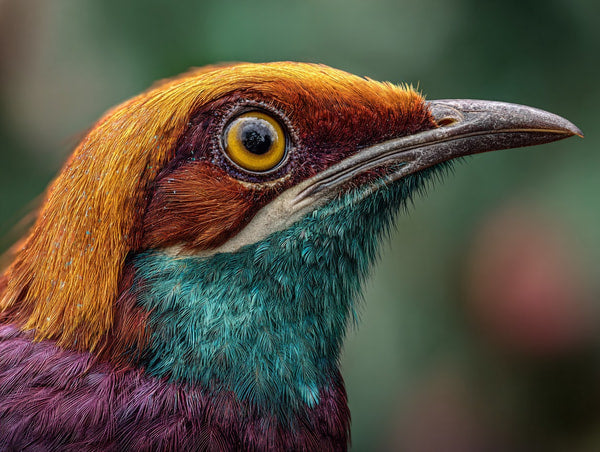 Colorful Bird Portrait With Two Birds Facing Each Other Set Against A Natural Background — Stock Photo