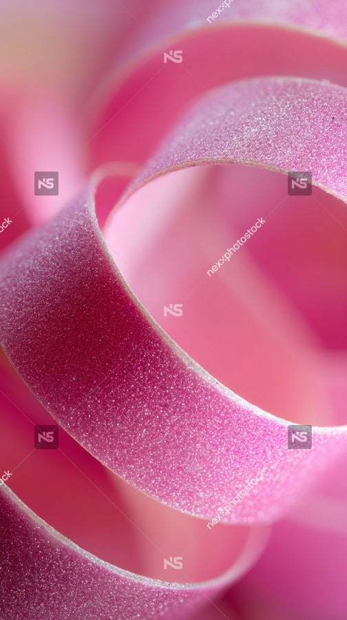 A Roll Of Pink Ribbon With A Close Up View Showcasing Its Texture And Color — Stock Photo
