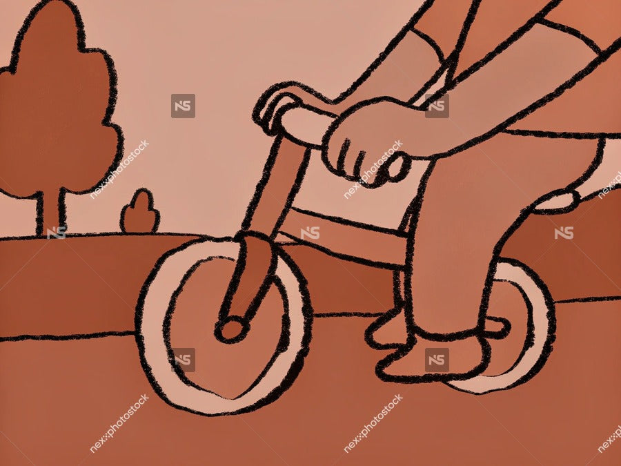 A Man Riding A Bicycle — Stock Illustration