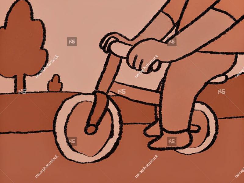 A Man Riding A Bicycle — Stock Illustration