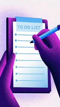 A Person S Hand Writing On A Tablet With A To Do List Displayed Indicating Tasks To Be Completed — Stock Illustration
