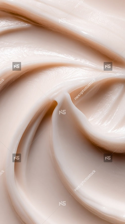 Close Up Of Swirled Cream Frosting In A Bowl With A Soft Light Source Creating Gentle Shadows And Highlights On Its Surface — Stock Photo