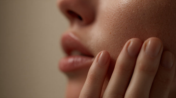 A Close Up Portrait Of A Person With Their Face Partially Obscured By Their Hand — Stock Photo