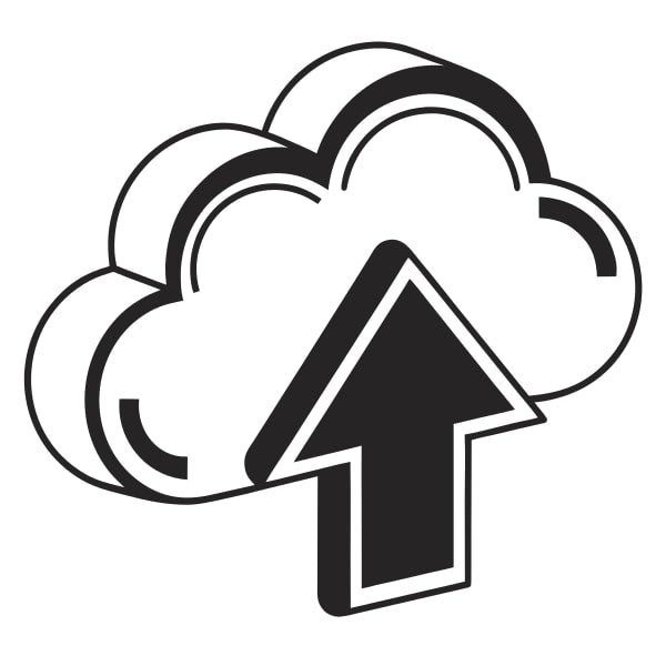 Cloud Computing Icon With Arrow — Stock Vector