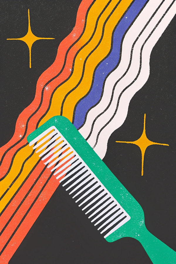 Vintage Toothbrush Advertisement A Colorful Illustration Of A Toothbrush With Bristles And A Handle Set Against A Dark Background — Stock Illustration