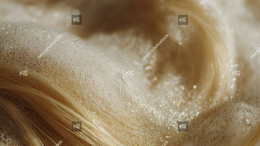 Shows A Close Up View Of A Fluffy Substance That Resembles Cotton Candy Shredded Paper With Bubbles Visible On Its Surface — Stock Photo