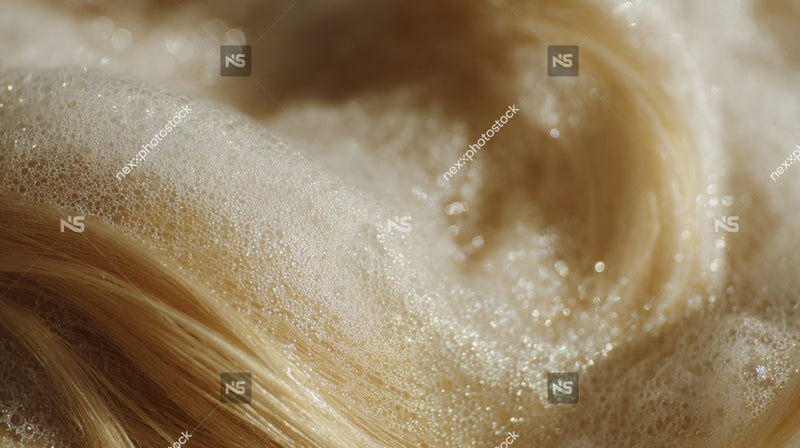 Shows A Close Up View Of A Fluffy Substance That Resembles Cotton Candy Shredded Paper With Bubbles Visible On Its Surface — Stock Photo