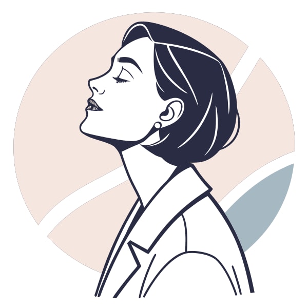 A Woman S Profile Portrait With A Neutral Background Showcasing Her Side Profile Captured In A Three Quarter View — Stock Vector