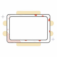 An Empty Picture Frame With Red Dots In A Graphic Illustration Showcasing Its Design And Features — Stock Vector
