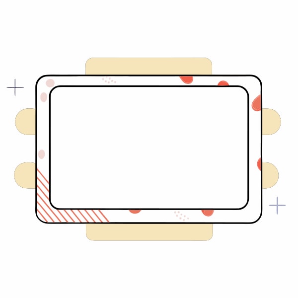 An Empty Picture Frame With Red Dots In A Graphic Illustration Showcasing Its Design And Features — Stock Vector