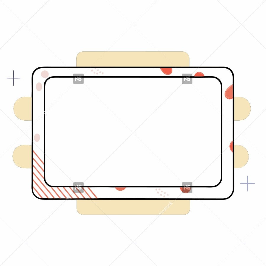 An Empty Picture Frame With Red Dots In A Graphic Illustration Showcasing Its Design And Features — Stock Vector