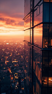 City Skyline At Sunset — Stock Photo