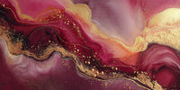 Abstract Art With Gold Swirls And Splashes Of Red And Purple Colors Creating A Vibrant And Dynamic Visual Effect — Stock Photo
