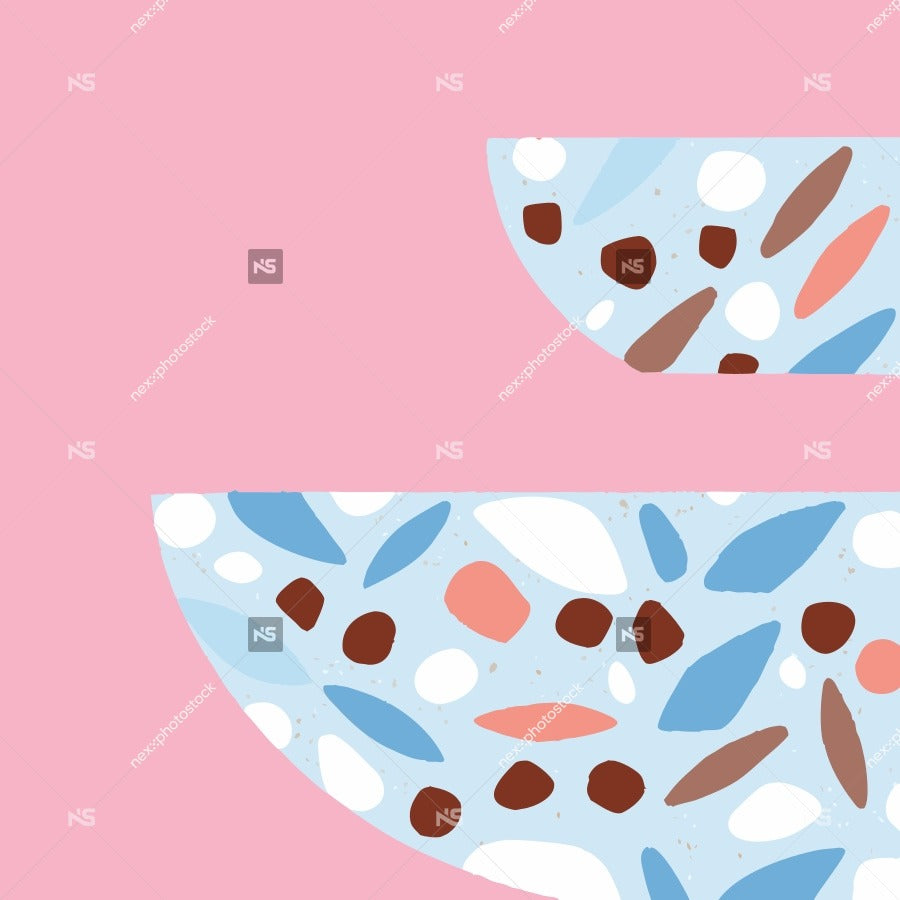 Colorful Abstract Design With Geometric Shapes And Splash Of Droplets On A Pink Background — Stock Vector