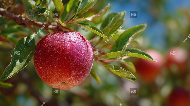 Shows A Single Red Fruit Hanging From A Tree Branch With A Clear View Of The Fruit And Its Surroundings — Stock Photo