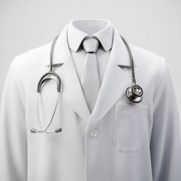 White Coat Stethoscope And Tie On Mannequin — Stock Photo