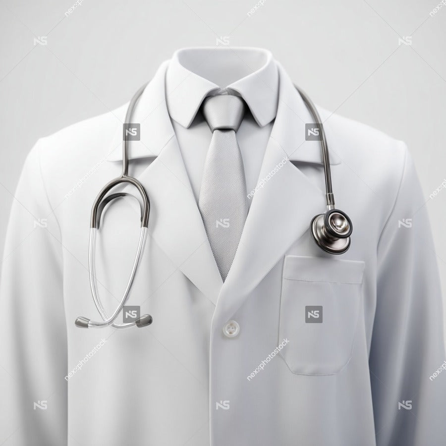 White Coat Stethoscope And Tie On Mannequin — Stock Photo