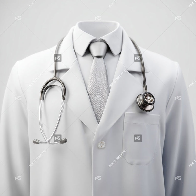 White Coat Stethoscope And Tie On Mannequin — Stock Photo