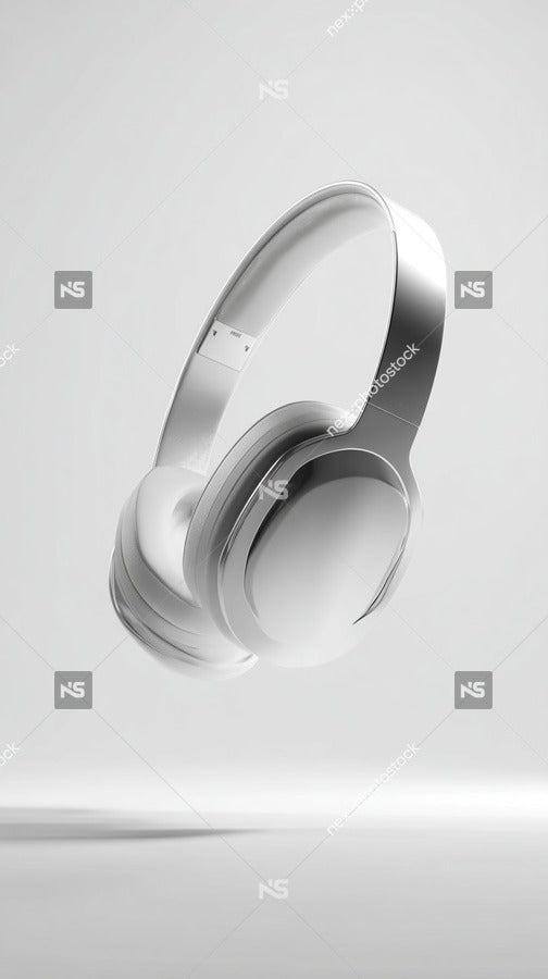Silver Wireless Headphones — Stock Photo