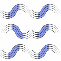 Displays A Collection Of Eight Wavy Line Patterns In Blue And White Arranged In Two Rows Of Four — Stock Vector