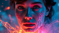 Woman S Face With Glowing Effects — Stock Photo