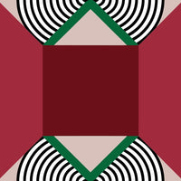 Showcases An Abstract Pattern Composed Of Red And White Shapes Creating A Visually Striking Design — Stock Vector