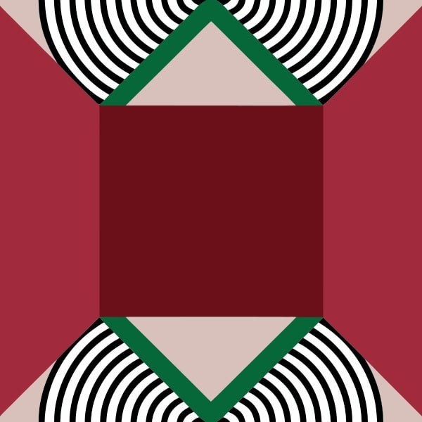 Showcases An Abstract Pattern Composed Of Red And White Shapes Creating A Visually Striking Design — Stock Vector