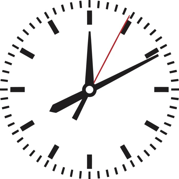 Black And White Clock Face — Stock Vector