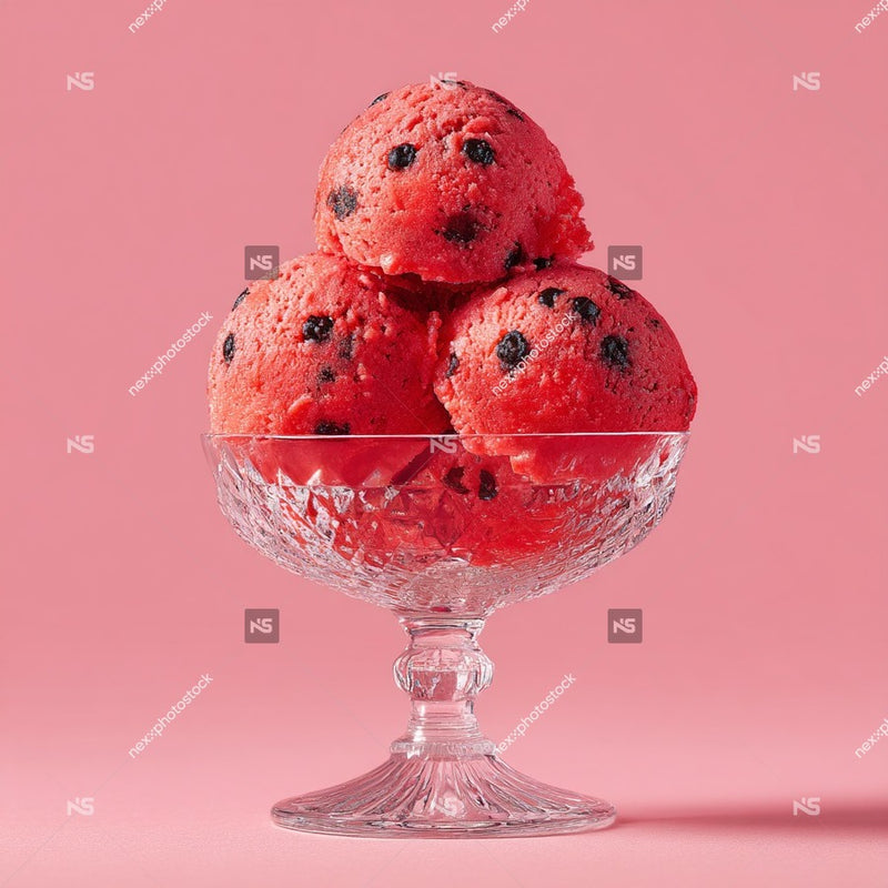 Three Red Berry Muffins In A Clear Glass Dish — Stock Photo