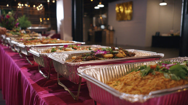 A Buffet Table Filled With A Variety Of Food Items Ready To Serve Guests — Stock Photo