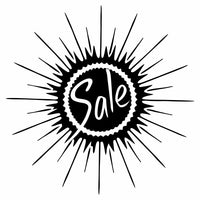 Black And White Sale Sign With The Word Sale Prominently Displayed In A Bold Sans Serif Font — Stock Vector