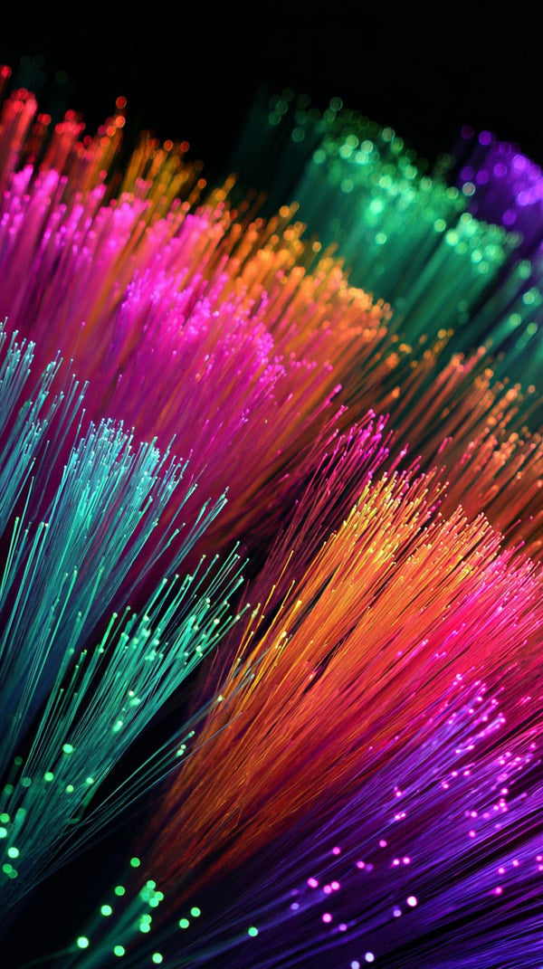 Colorful Lighted Cables With A Close Up View Showcasing Their Vibrant Colors And Illuminated Strands — Stock Photo
