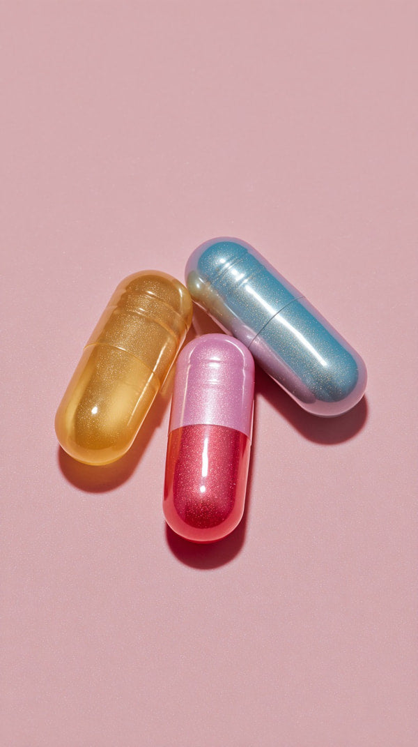 Colorful Pills On Pink Background — Stock Photo