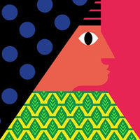 A Striking Digital Illustration Of A Person S Face Rendered In Vibrant Red Hues Against A Contrasting Blue Background — Stock Vector