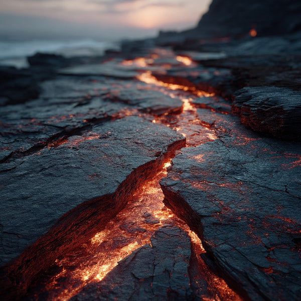 Lava Flow On Rocky Shoreline — Stock Photo