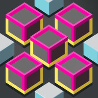 Colorful Cube Puzzle With A Dark Background And A Variety Of Cube Pieces In Different Colors Including Pink Blue Yellow And Black — Stock Vector