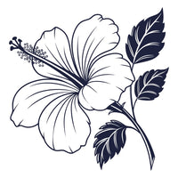 Hibiscus Flower With Leaves — Stock Vector
