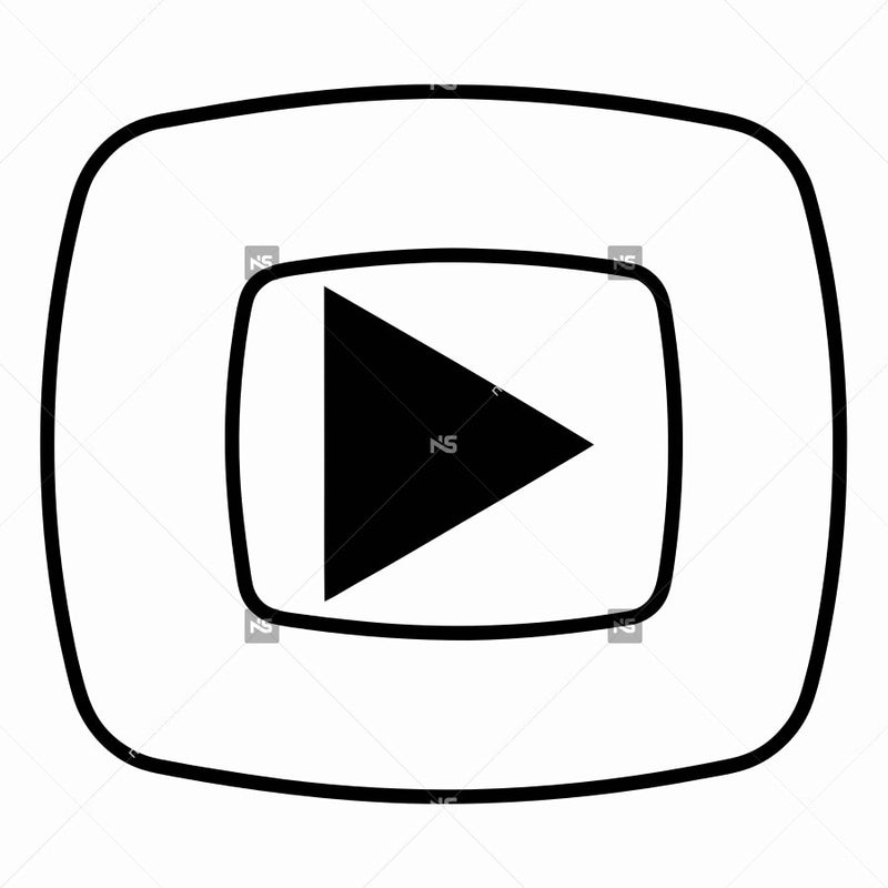 A Black And White Icon Of A Play Button Commonly Associated With Video Content On Platforms Like Youtube — Stock Vector