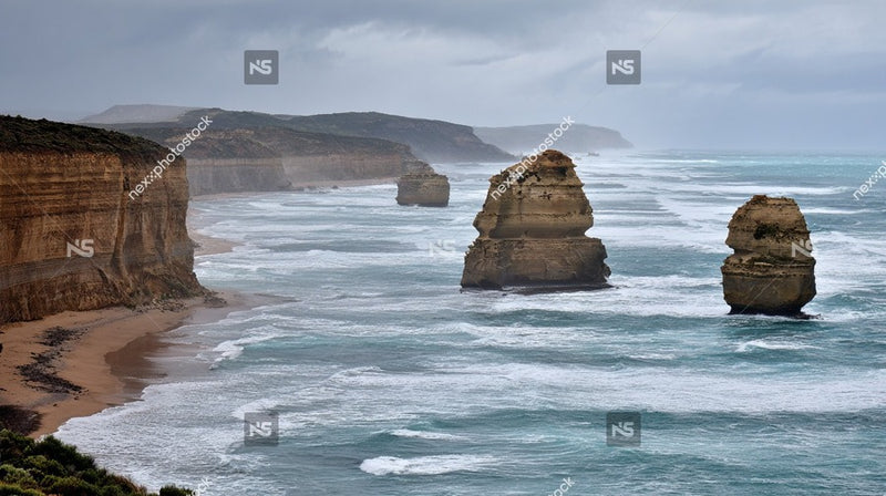 Captures A Breathtaking View Of The Great Ocean Road In Australia Showcasing The Iconic Twelve Apostles Rock Formation — Stock Photo