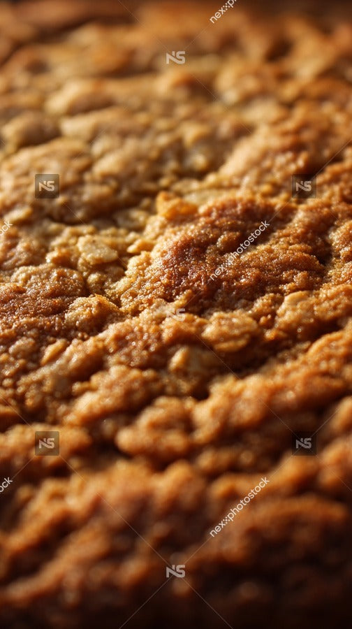A Close Up Of A Baked Dessert A Cake Bread Pudding With A Golden Brown Crust And Visible Texture Set Against A Blurred — Stock Photo