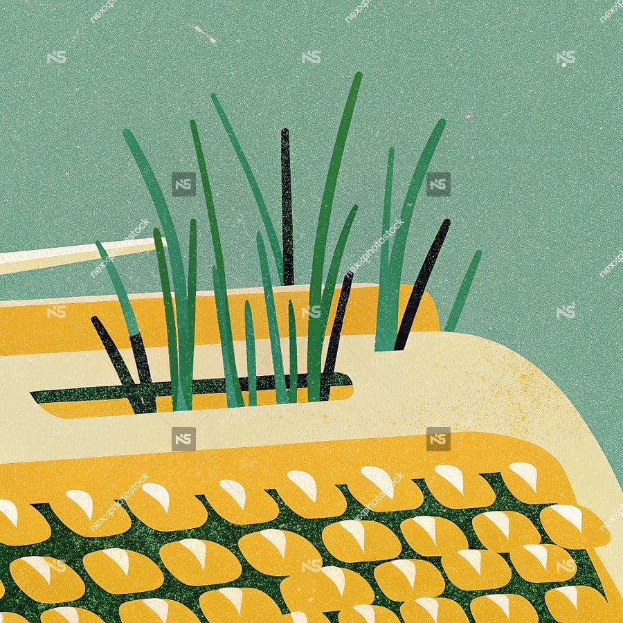 A Vintage Illustration Showcasing Vibrant Vegetation A Close Up View Of A Plant With Roots And Leaves Set Against A Textured Background — Stock Illustration