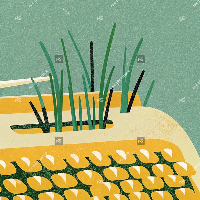 A Vintage Illustration Showcasing Vibrant Vegetation A Close Up View Of A Plant With Roots And Leaves Set Against A Textured Background — Stock Illustration