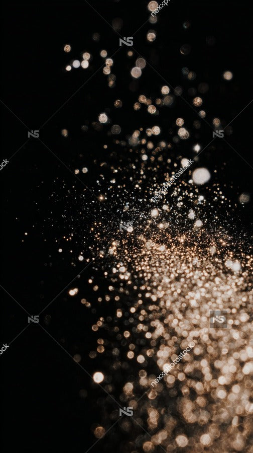 Sparkling Confetti Captured In Mid Air With A Close Up View Of The Glittering Particles Against A Dark Background — Stock Photo