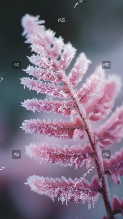 Frost Covered Fern Leaf — Stock Photo
