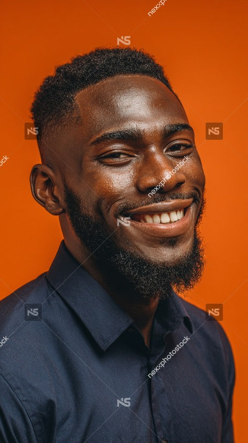 A Bearded Man Is Captured In A Portrait Smiling Towards The Camera — Stock Photo