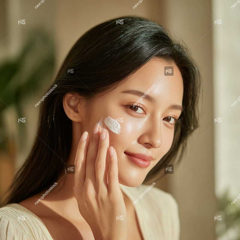 Skincare Routine A Close Up Look At A Woman S Skin Care Regimen — Stock Photo
