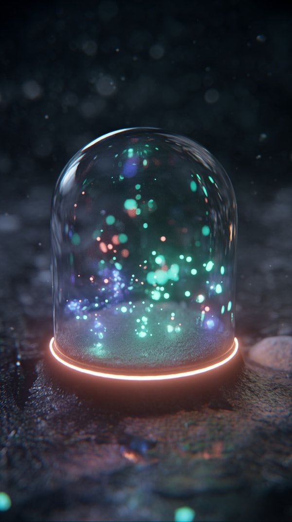 A Glowing Dome With A Speckled Light Effect A Decorative Piece Set Against A Dark Background — Stock Photo
